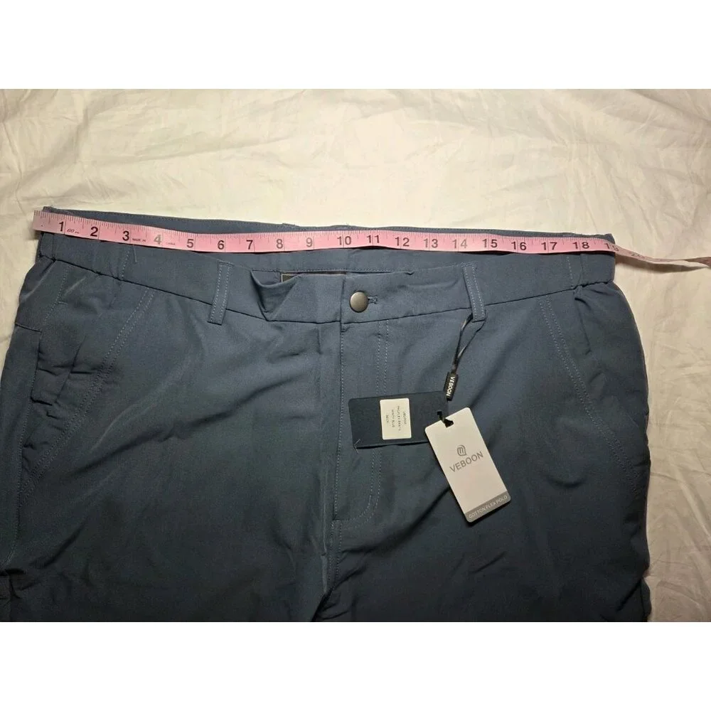 Proflex Misty Blue/Gray Straight Leg Stretch Golf Outdoor Pants 38x30 NWT Veboon